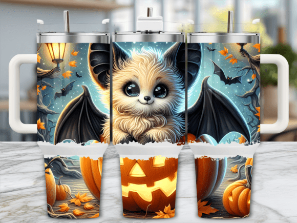 Bat Pumpkins Fall Theme 40oz Tumbler