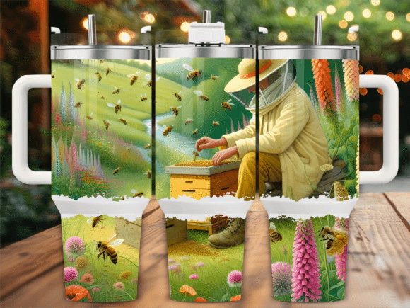 Beekeeper Bee Wildflowers 40oz Tumbler