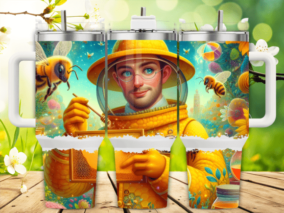 Beekeeper with Bees Honey 40oz Tumbler