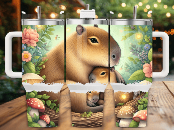 Capybara Nest Floral 40oz Tumbler Wrap
