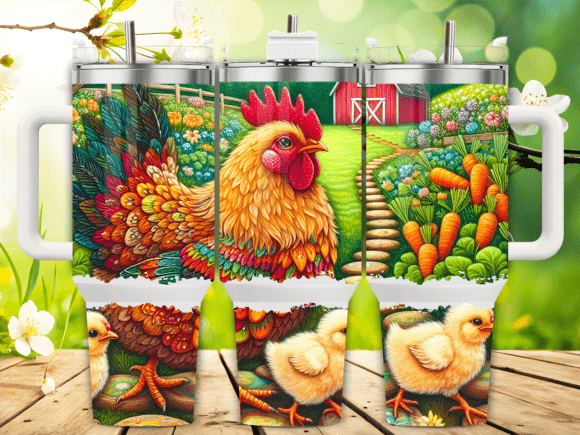 Chicken Garden Harvest 40oz Tumbler Wrap