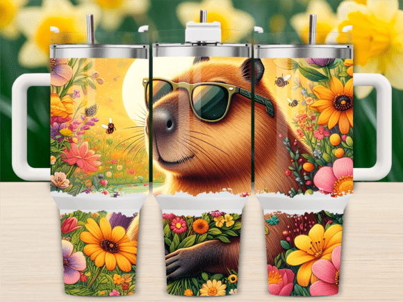 Cool Capybara Sunglasses 40oz Tumbler