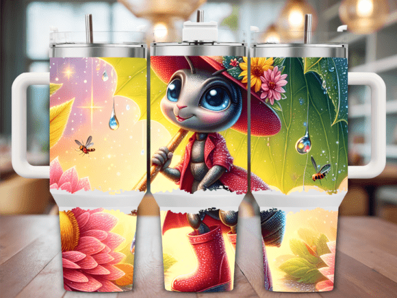 Cute Ant Umbrella Floral 40oz Tumbler Design Review