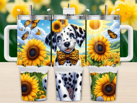 Dalmatian Sunflower Joy 40oz Tumbler