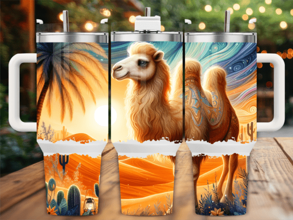 Desert Camel Sunset 40oz Tumbler Wrap