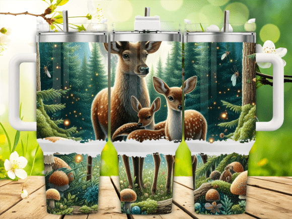 Enchanted Deer Forest 40oz Tumbler Wrap