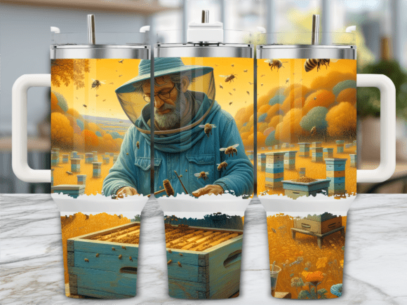Fall Apiary Beekeeper Tumbler Wrap