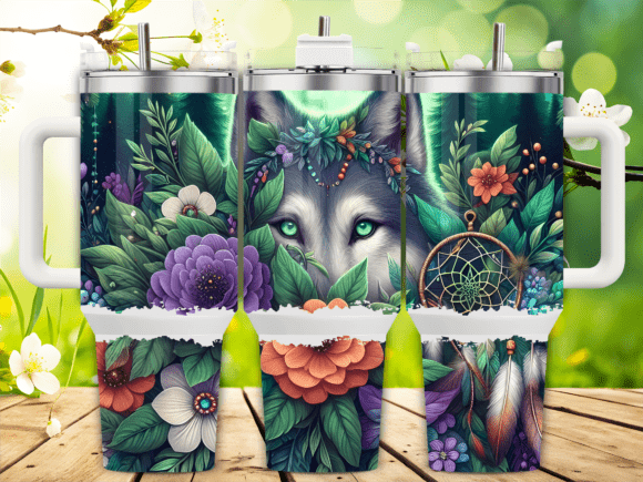 Forest Wolf Wild Flowers 40oz Tumbler Review