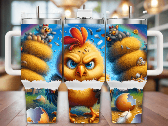 Funny Angry Chicken 40oz Tumbler Wrap