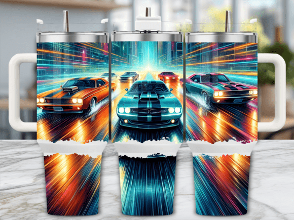 Futuristic Racing Lights 40oz Tumbler