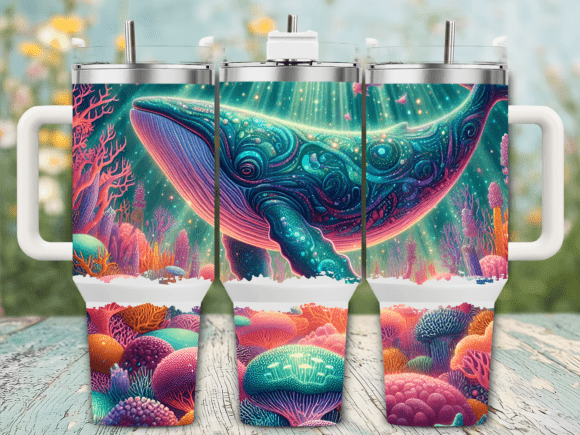 Glowing Whale Magical Ocean 40oz Tumbler