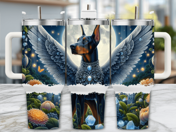 Guardian Doberman Angel 40oz Tumbler