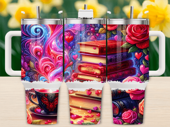Hearts Romantic Books 40oz Tumbler Wrap