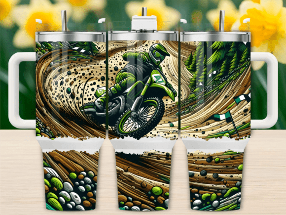 Jungle Dirt Bike Racing 40oz Tumbler