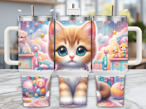 Kawaii Cat Fantasy Sky Tumbler Wrap
