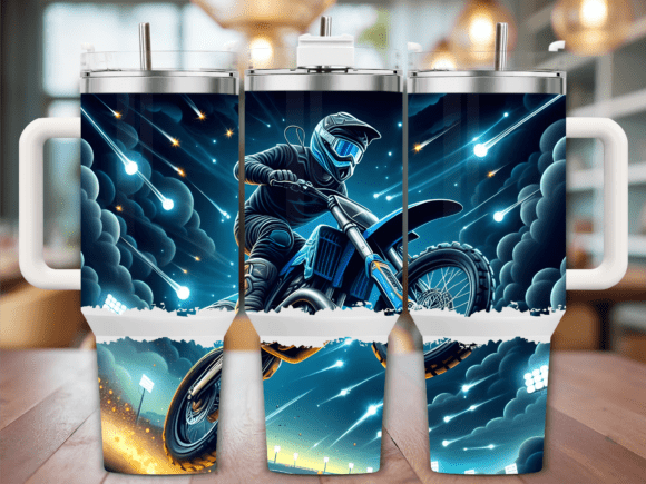 Night Ride Motocross Tumbler Wrap