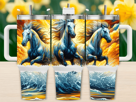 Powerful Blue Horses Wave 40oz Tumbler Review