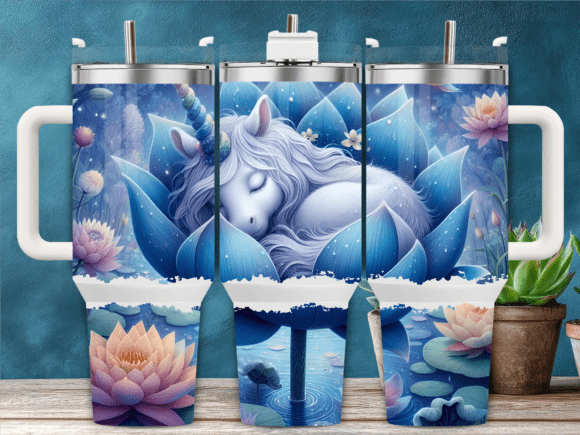 Sleeping Unicorn Flowers 40oz Tumbler