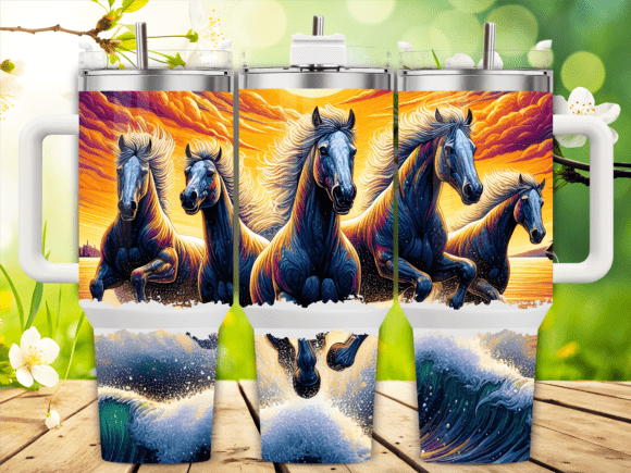 Sunset Galloping Horses 40oz Tumbler PNG Review